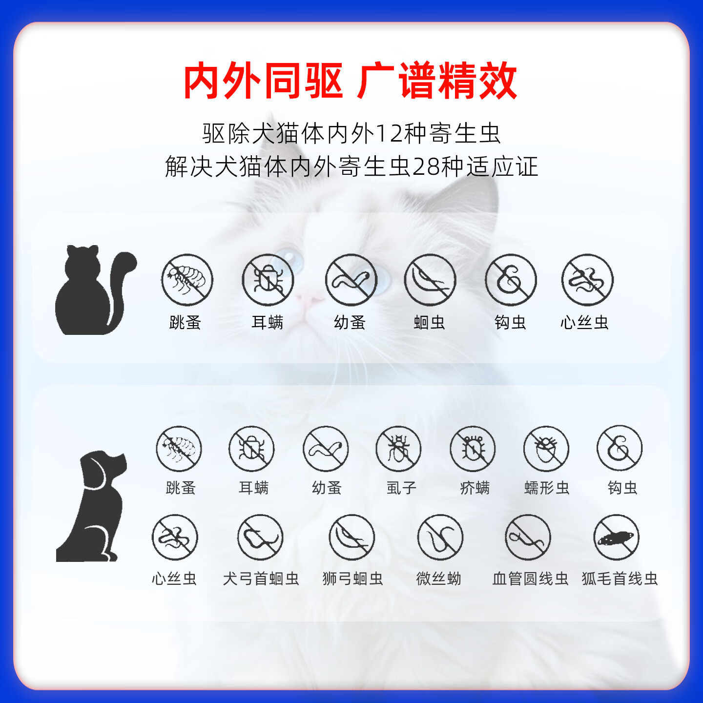 金宇生物吡虫啉莫昔克丁滴剂猫咪狗狗驱虫药外驱内驱二合一猫猫耳螨驱虫药 大猫用(4-8kg)3支装