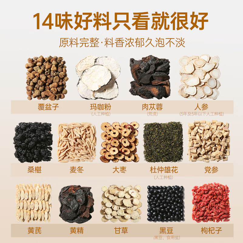 養瑞和人參黃精八寶茶 黑豆枸杞肉蓯蓉男士滋補熬夜養生茶泡水喝 人參黃精八寶茶