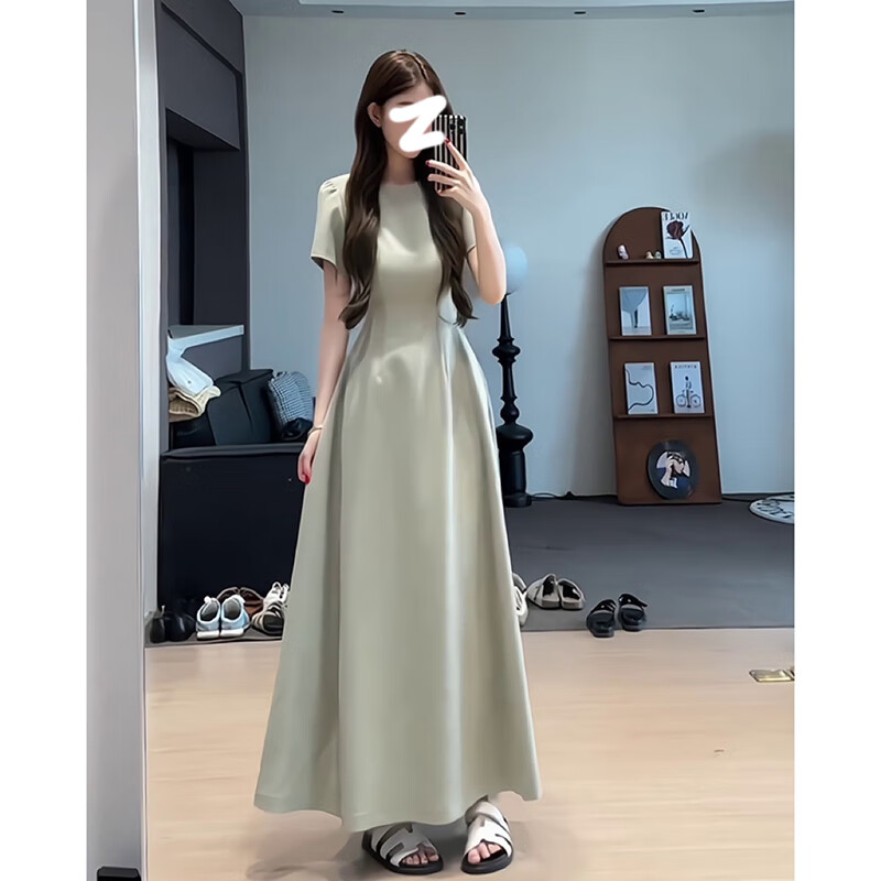 GARNUO法式赫本风黑色连衣裙子女夏季2026新款高级感礼服裙气质收腰长裙 黑色【短袖长款】 M 【101-110斤】