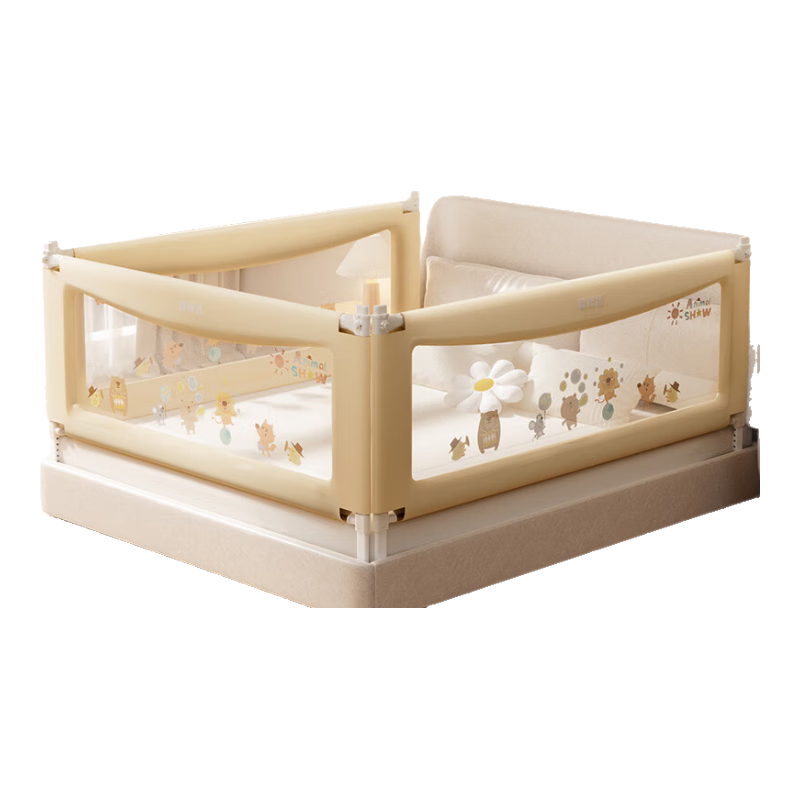 棒棒猪S6床围栏婴儿防摔防护栏儿童床边防掉挡板宝宝加高床护栏三面一体 S6【游乐园】 1.5米（单面装）