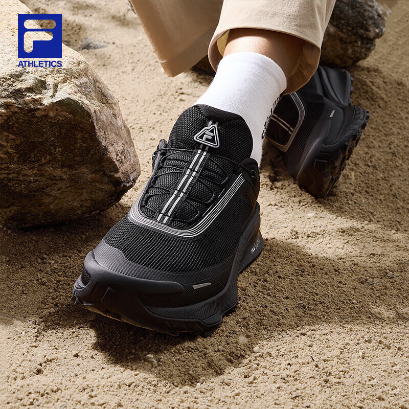 斐乐（FILA）【黄景瑜同款】BOA山猫3+户外跑鞋男鞋2025秋运动鞋 黑-BK 43