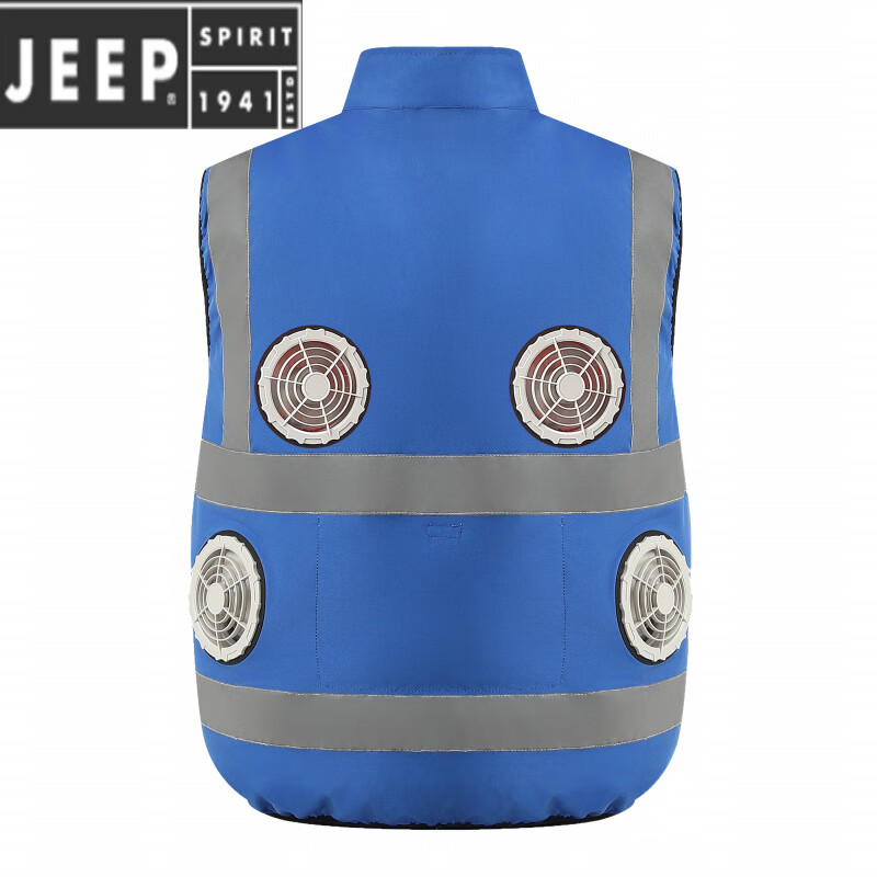 jeep spirit带电风扇衣服风扇马甲反光条短袖冰袋降温工作服安全背心