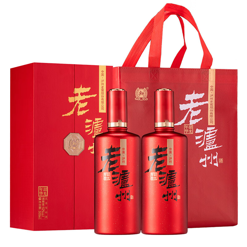 泸州老窖老泸州韶光年华52度浓香型高度纯粮食白酒整箱高端礼盒中秋送礼 52度 500mL 6瓶 红