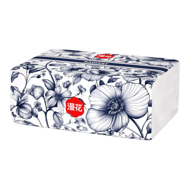 漫花国风抽纸大包纸巾大尺寸餐巾纸面巾纸擦手家用卫生纸原木纸抽纸 国风抽纸 5层 280张*1包