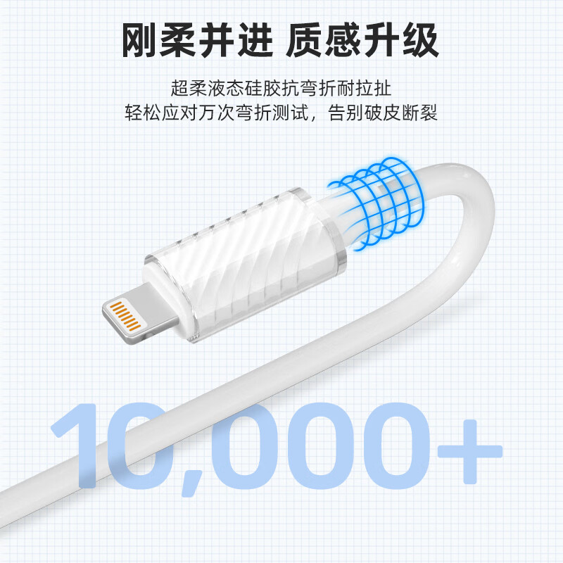 Hichain和昌PD苹果快充液态硅胶数据线27W适用苹果8-14系列iPhone14pro/iPad平板设备 【樱花粉】60W双type-C快充 1.8M