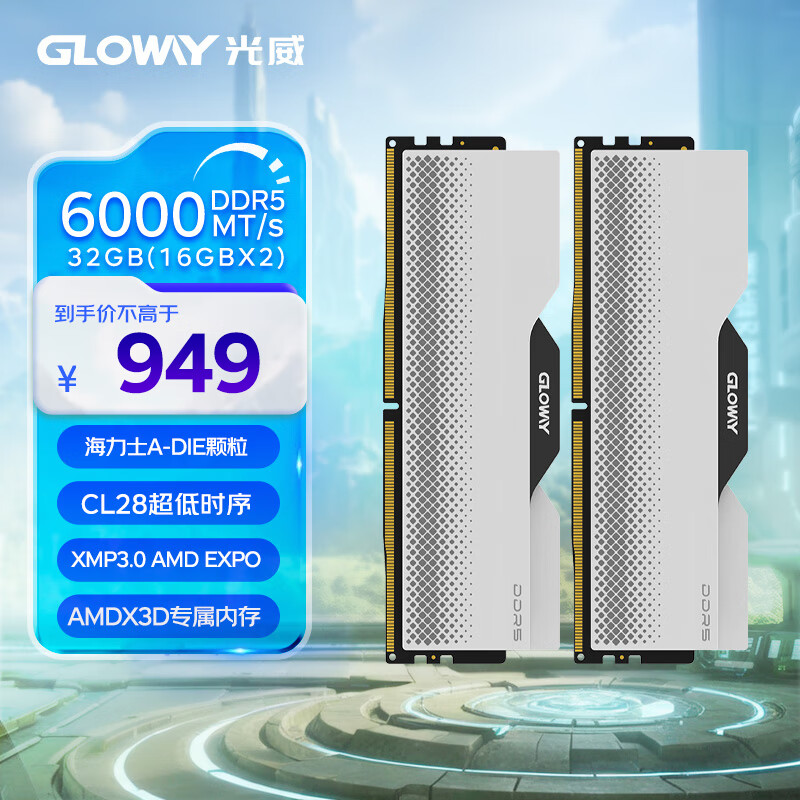 光威（Gloway）32GB(16GBx2)套装 DDR5 6000 台式机内存条 龙武系列 海力士A-die颗粒 CL28 Deepseek硬件