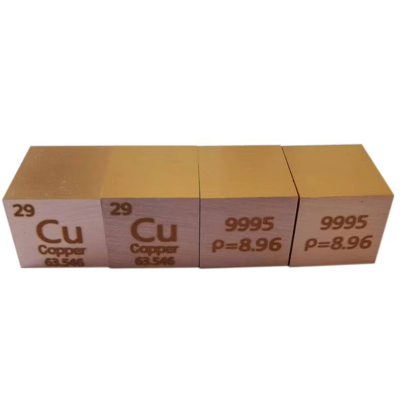 化学元素实物方块 化学元素周期表元素实物金属铜立方体 铜方块 p