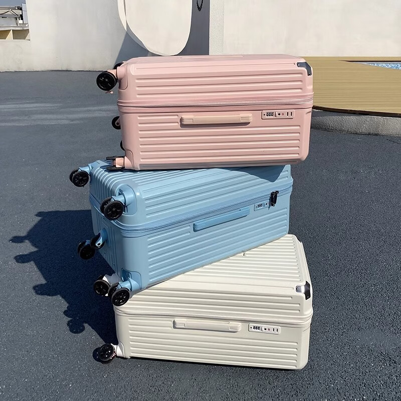 洛斯伯里（Roserooen）大容量加厚行李箱万向轮拉杆旅行箱高颜值出国36寸密码箱男女款 奶白色-弹簧减震刹车轮 28英寸