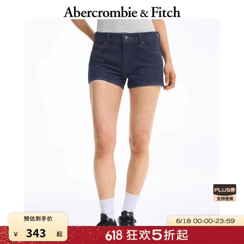 ABERCROMBIE & FITCH女裝25夏季新款美式復(fù)古辣妹彈力低腰熱褲牛仔短褲KI149-5384 深色水洗 27 R(165/72A)標(biāo)準(zhǔn)版
