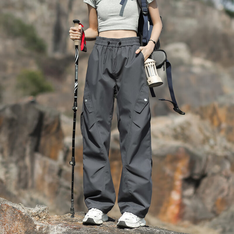 SKYPILOT冲锋裤男女秋冬加绒防风防水三合一户外登山裤滑雪裤工装裤女 灰色女款【单裤不加绒】 M【男女通码 105-125斤】