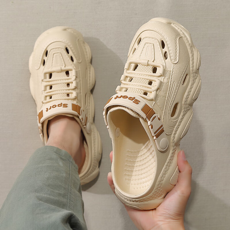 猫力踩屎感洞洞鞋男士夏季外穿eva厚底透气凉鞋沙滩运动开车包头拖鞋 主图色 42 -43正码（内长265mm）