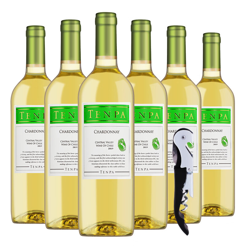 天帕智利中央山谷原瓶进口 霞多丽干白葡萄酒750ml13.5度 6支整箱装 京东折扣/优惠券