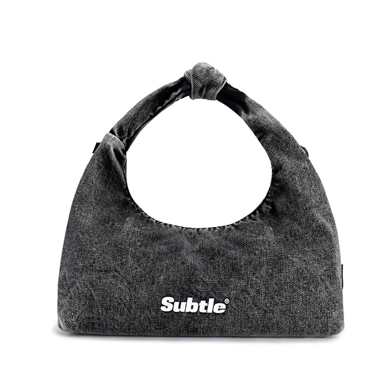 Subtle包mini牛仔包水洗丹宁腋下包小号复古休闲手提斜挎包女 星云黑