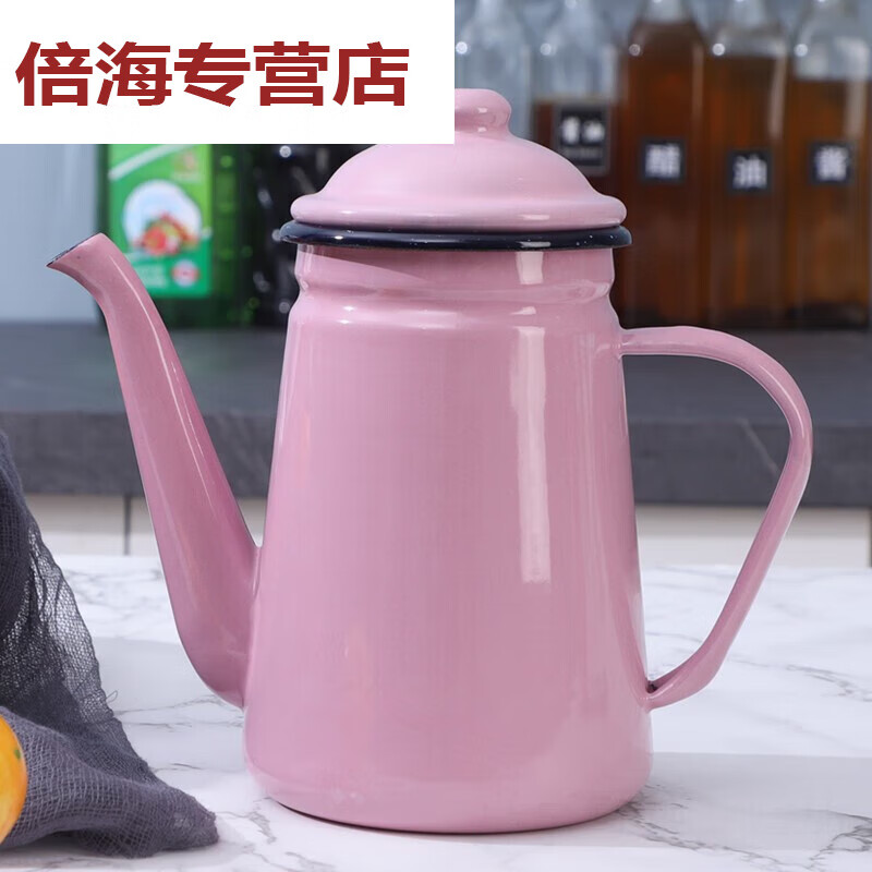 萌依兒琺瑯搪瓷壺咖啡壺油壺水壺搪瓷水壺搪瓷壺奶茶壺涼水壺的 1.2l粉色