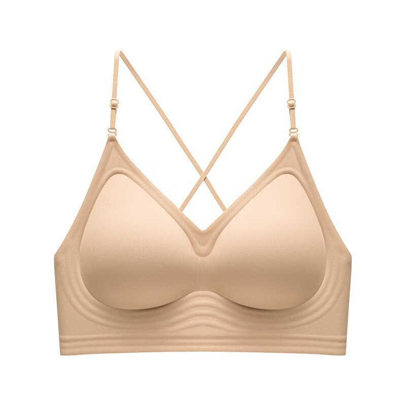 俞兆林无痕隐形美背内衣女小胸聚拢细肩带粉底液u型露背挂脖吊带文胸罩 WX8838 经典黑1件 L （36/80ABC 建议110-125斤）