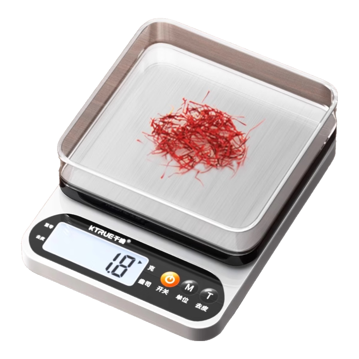 KTRUE中药专用电子秤小型称克秤精准医用药秤高精度药店药材秤 【不锈钢充电】3kg/0.1g【送托盘+豪华礼包】