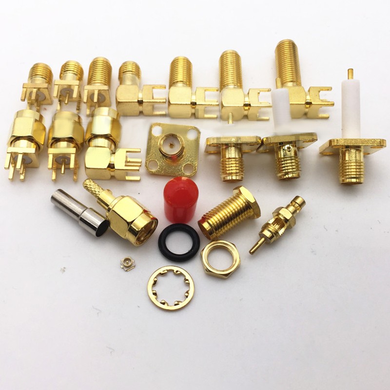 首千 rf射频连接器sma ke kwe接头公头母头方板母座加长天线座插座90