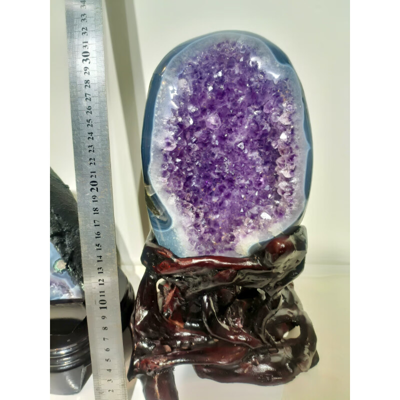 冰珂晶石冰珂天然乌拉圭精品紫罗兰色紫水晶摆件紫晶洞原矿消磁石紫晶簇 大紫晶摆件