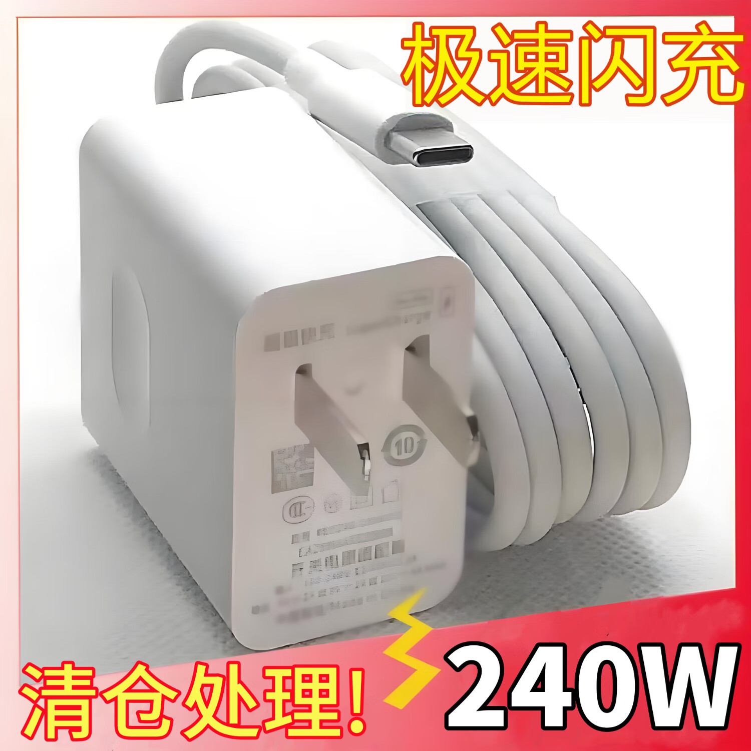 缉喜适用华为充电器240W超级充电头快充 mate60/50pro/P50/60seNova9/10适用荣耀p30/40手机数据线套装 1米6A闪充线