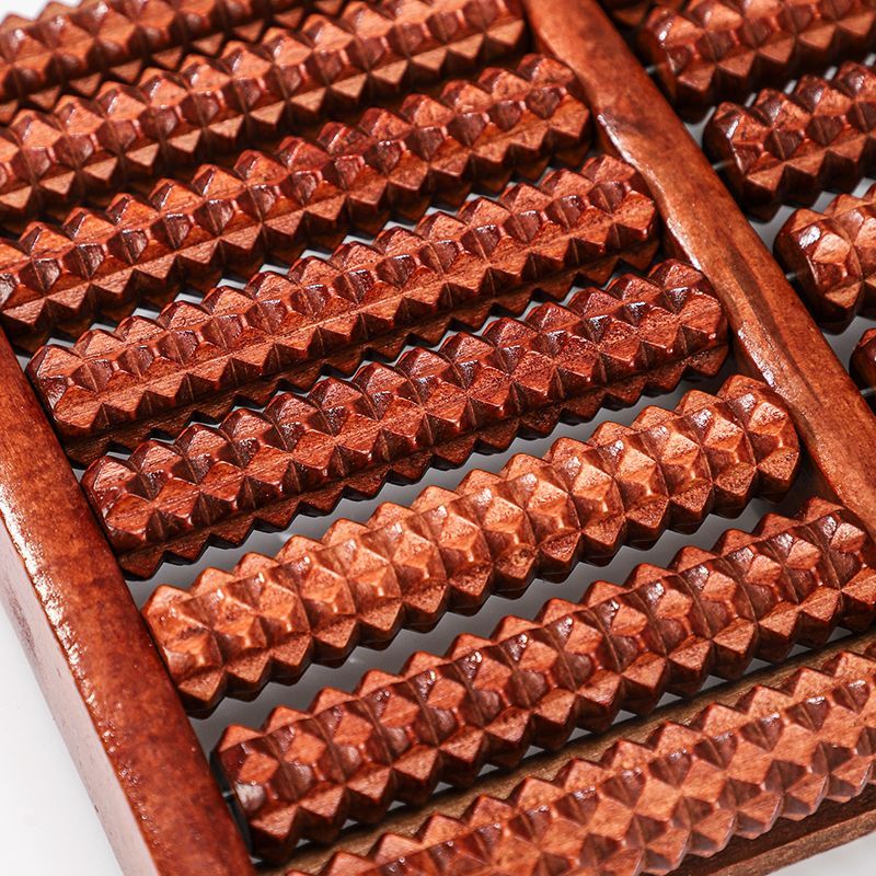 霞栖棠脚底板按摩神器 实木制足底按摩器脚踏滚轮 穴位刺激经络疏通工具 加大双列八排 足底穴位唤醒