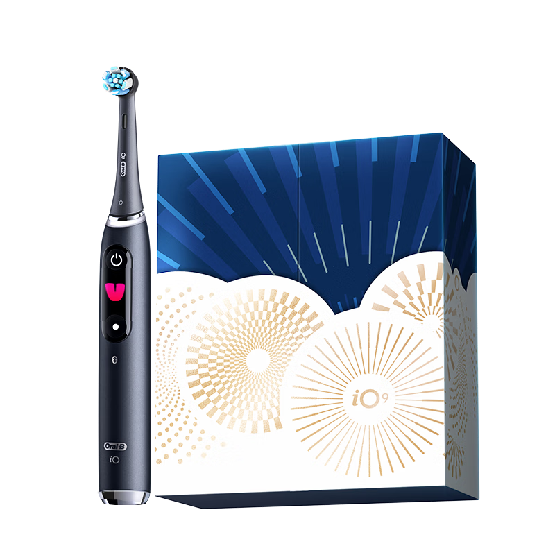 欧乐B智能电动牙刷iO9甄选礼盒精致黑刷头*2巅峰全能深度清洁京东自营圣诞礼物情侣送礼赠商务伴手礼