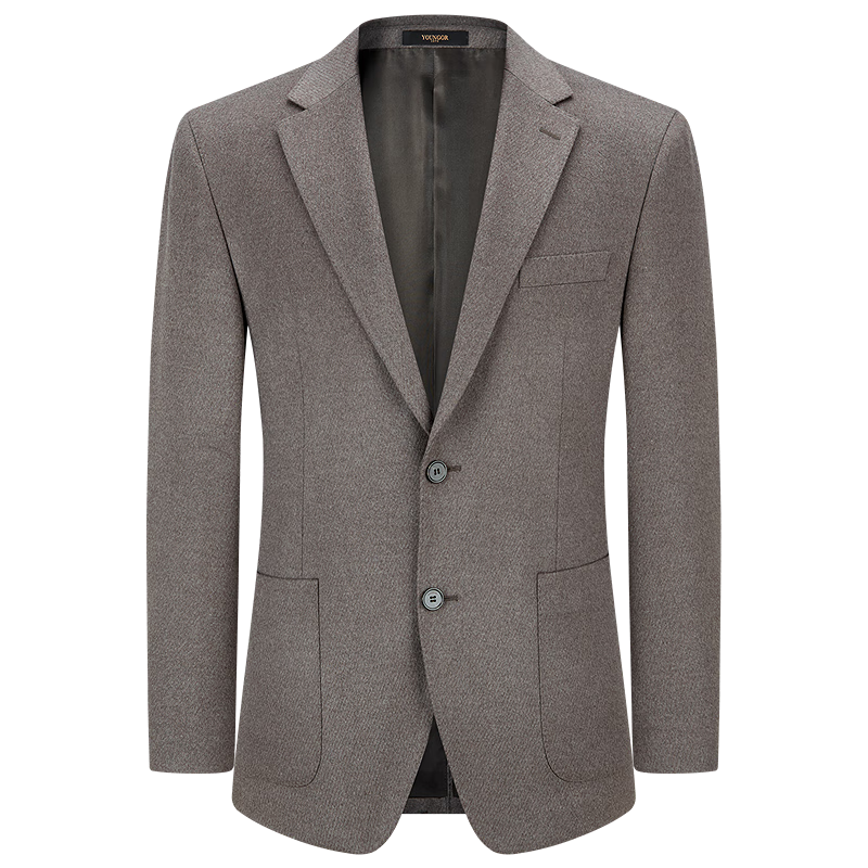 雅戈爾【桑蠶絲+羊毛】西裝男25秋冬新款商務(wù)休閑單西外套順毛柔軟高端 淺咖VXXX215148XLA 180A 180/100A （推薦80-85公斤）