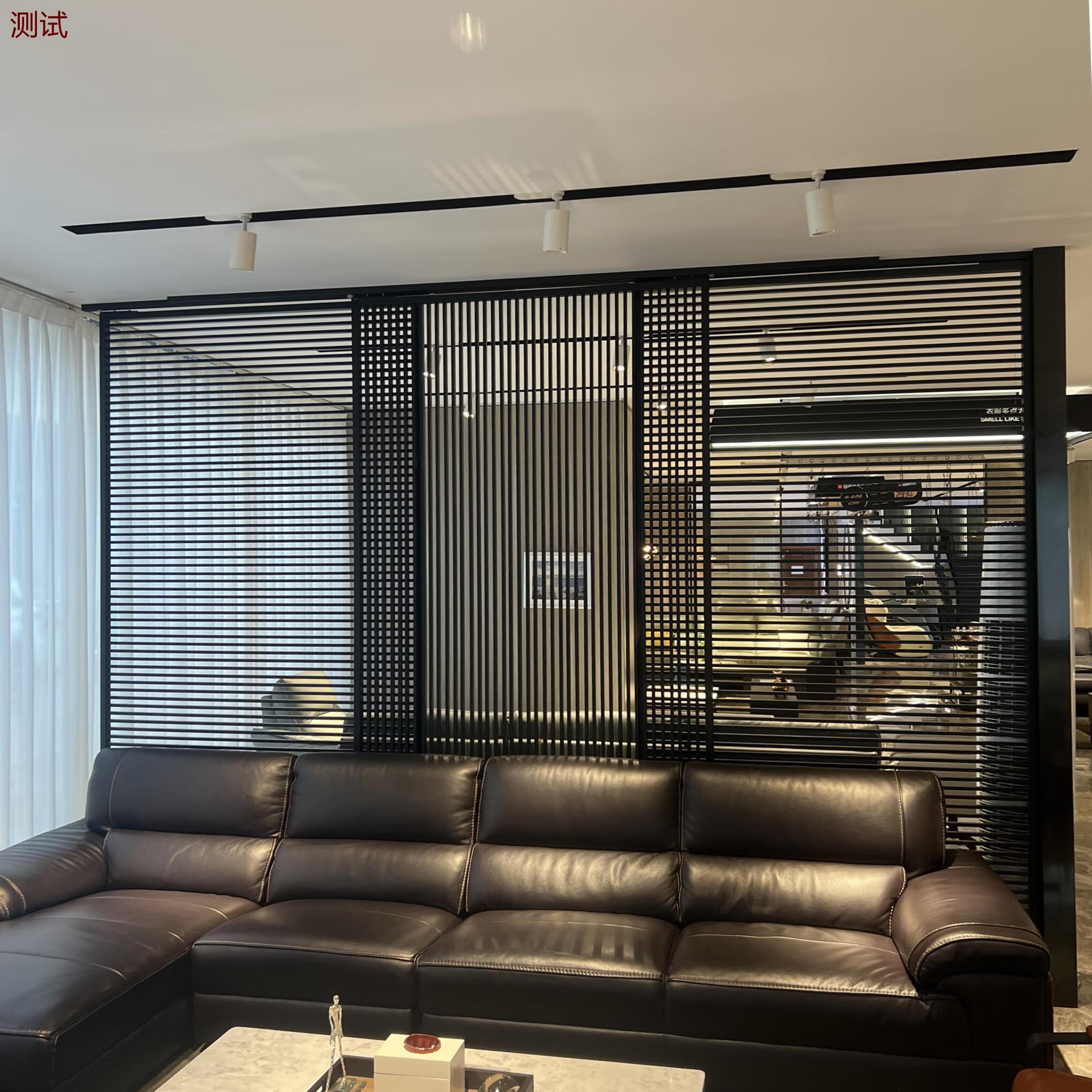 施麥爾現(xiàn)代簡(jiǎn)約格柵屏風(fēng)隔斷客廳玄關(guān)不銹鋼鏤空裝飾辦公室餐廳背景墻 格柵屏風(fēng)5cm間距 整裝