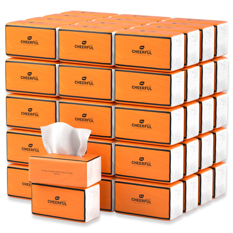 植护气垫抽纸餐巾纸 大包亲肤纸面巾纸 4层 360张*20包 整箱装