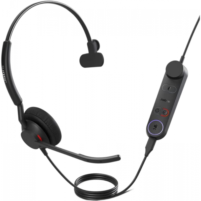 捷波朗（Jabra）Engage 50 II有線單聲道耳機單耳話務耳機通話耳機帶連接呼叫控制 降噪 黑色 MS Teams (USB-C)