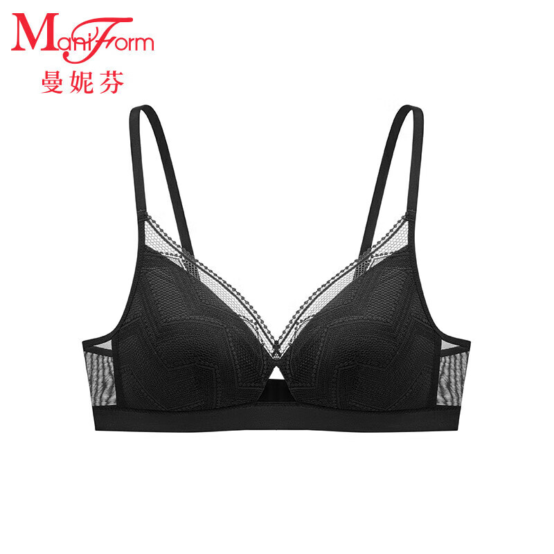 曼妮芬舒适无钢圈性感文胸女士内衣蕾丝软支撑胸罩