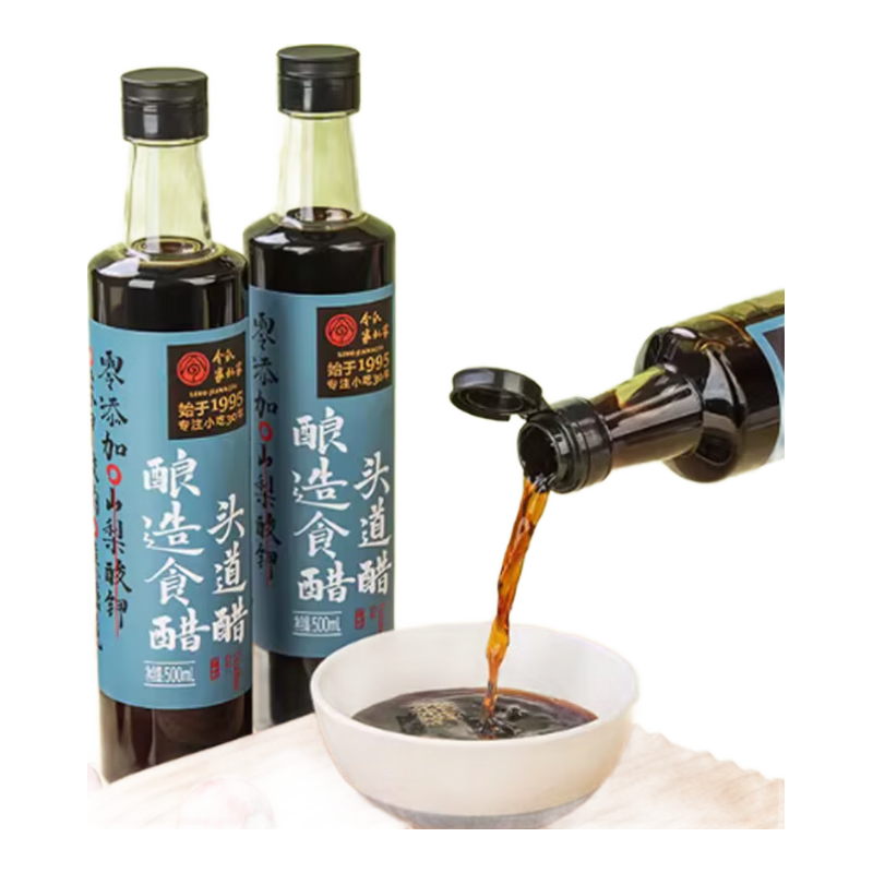 令氏家外家陜西特產(chǎn)頭道醋岐山香醋調(diào)味醋 500ml2瓶