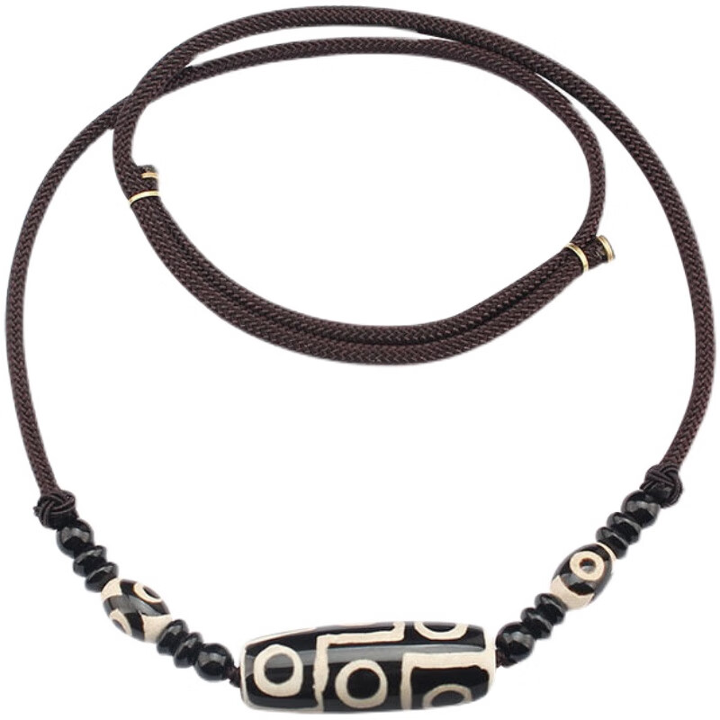 胖东来同款天珠天l然真品西藏真品天l然九眼天珠玛瑙吊坠男女款转 九眼天珠黑白色 (配国检证书)