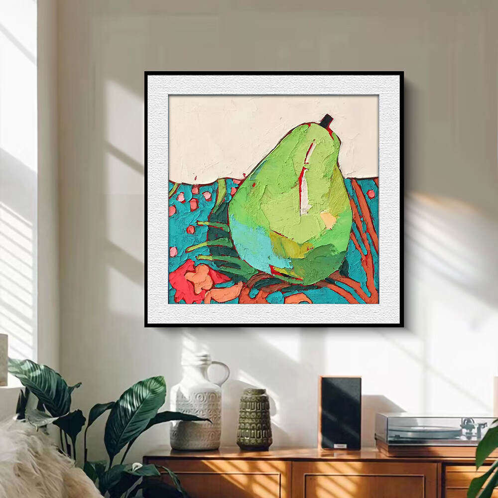 画百将手绘油画正方形客厅餐厅玄关挂画美式轻奢高级感厚肌理印象装饰