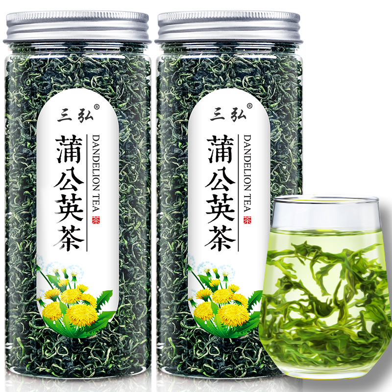 三弘玫瑰花茶菊花茶金边玫瑰蒲公英叶干玫瑰泡水喝的花草茶 一罐装【蒲公英】50克