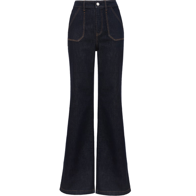 ONLY2025夏季新款提臀约克线剪裁高腰喇叭裤牛仔裤女|125332088 J37 1000洗水蓝牛仔 S S标准裤长