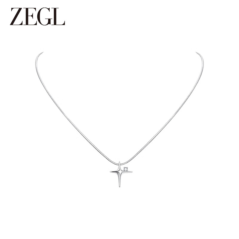 ZEGL設計師925銀月映星河系列星星項鏈女2025新款月亮鎖骨鏈飾品 月映星光項鏈