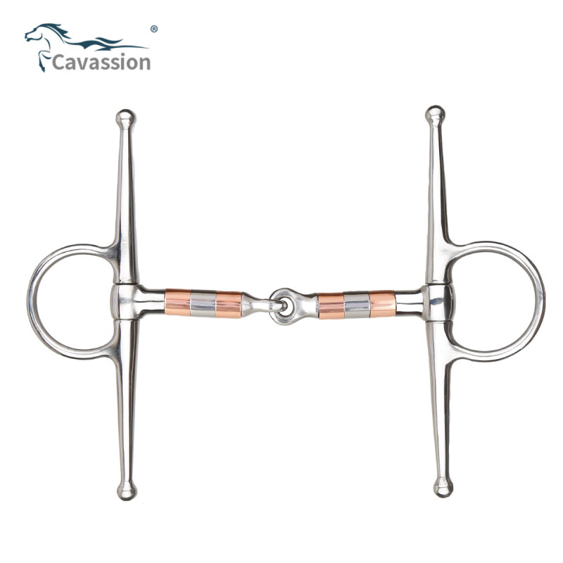 CavassionH型两节滚轮衔铁口衔 马嚼子马术马具训练8209124 125