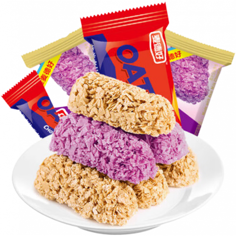 麥德好營養(yǎng)麥片巧克力餅干1kg混合口味燕麥棒谷物代餐散裝零食 原味L 原味