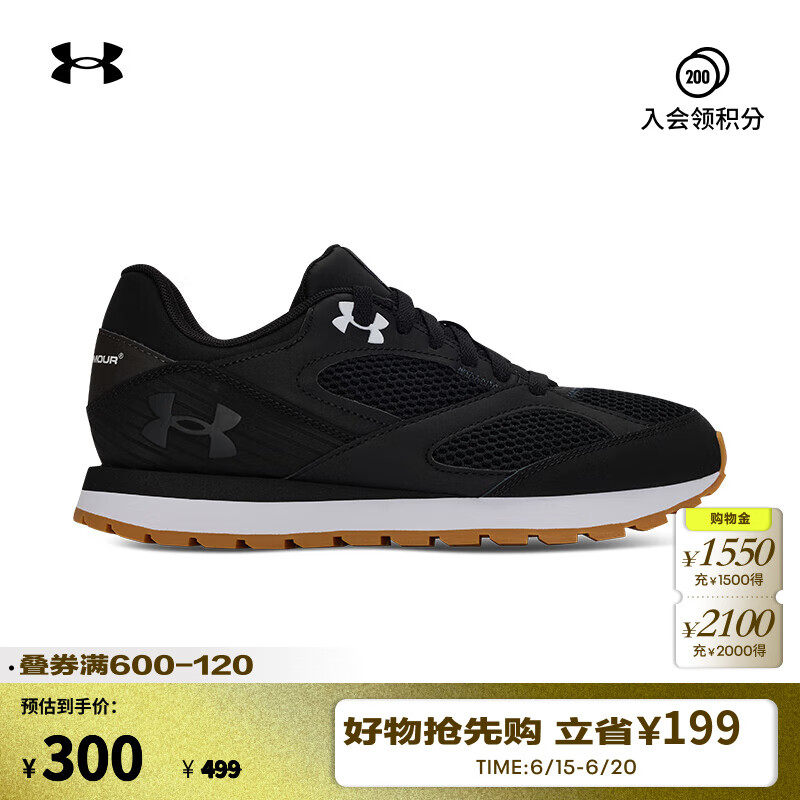 安德瑪（UNDERARMOUR）春夏Jogger男子透氣運(yùn)動休閑鞋3028387 黑色001 44