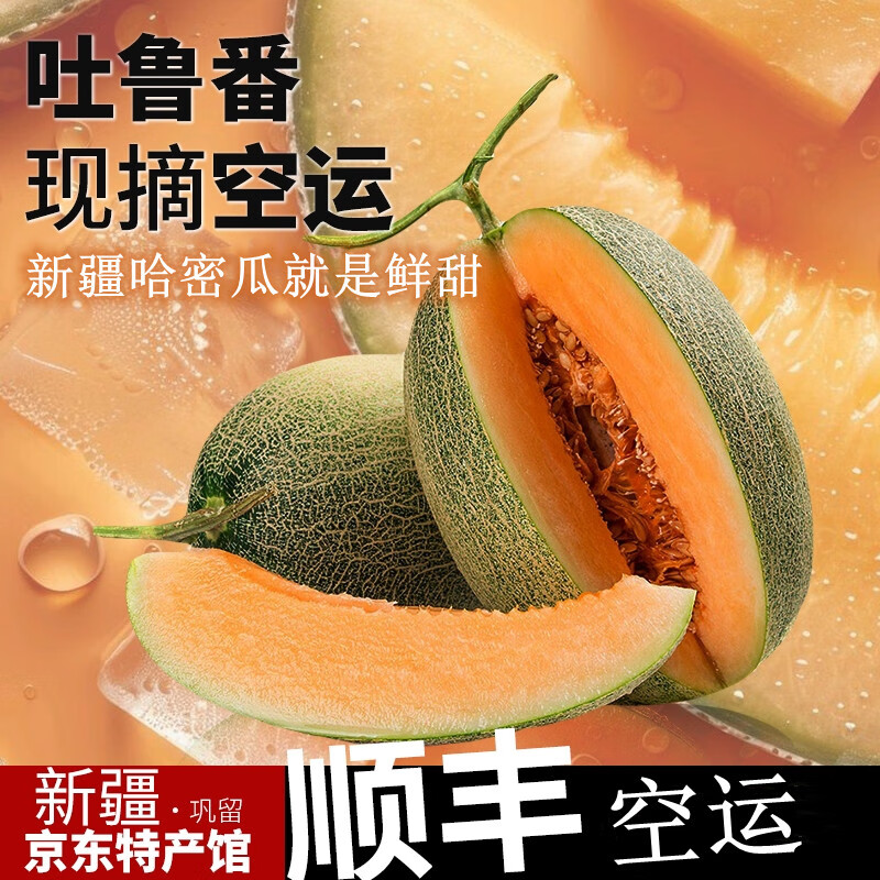 【顺丰快递】正宗新疆哈密瓜甜瓜西周蜜25号网纹瓜整箱新疆直发 【尊享装】8-9斤  2-3枚【顺丰快递】