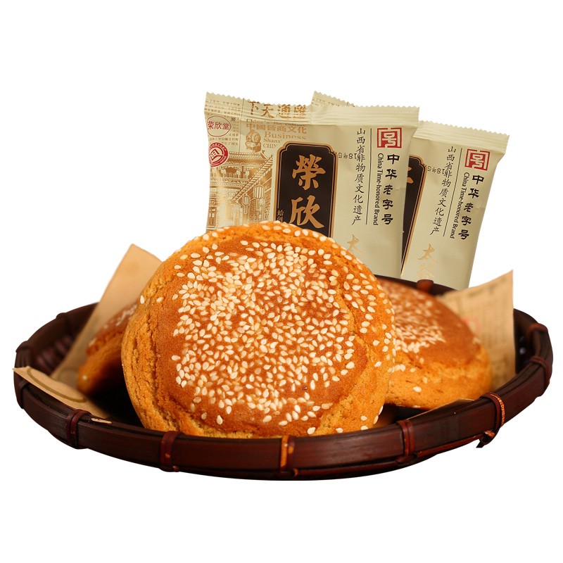 荣欣堂太谷饼手撕早餐面包传统小吃零食糕点点心 原味1050g太谷饼