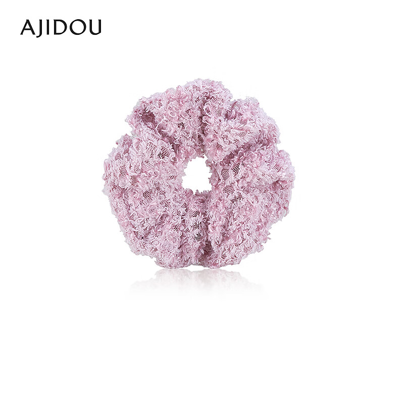 AJIDOU阿吉豆发饰女款时尚简约织物发圈三八节女神礼物 粉色 1个
