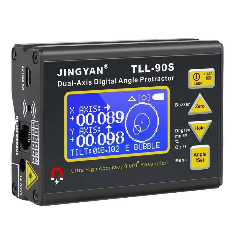 ���Ѓx����JINGYAN��С�ͼ���ˮƽ�ǵ��ӽǶȳ߸߾���0.005����˫�����������TLL-90S ����ǣ�TLL-90S���дſ