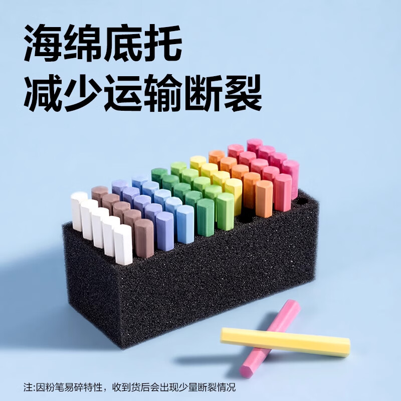 得力覆膜粉笔彩色白色无尘不脏手教师用无尘粉笔黑板家用儿童粉笔彩色鲜艳黑板报幼儿园画板教书粉笔 覆膜粉笔【白色】50支/1盒 无规格