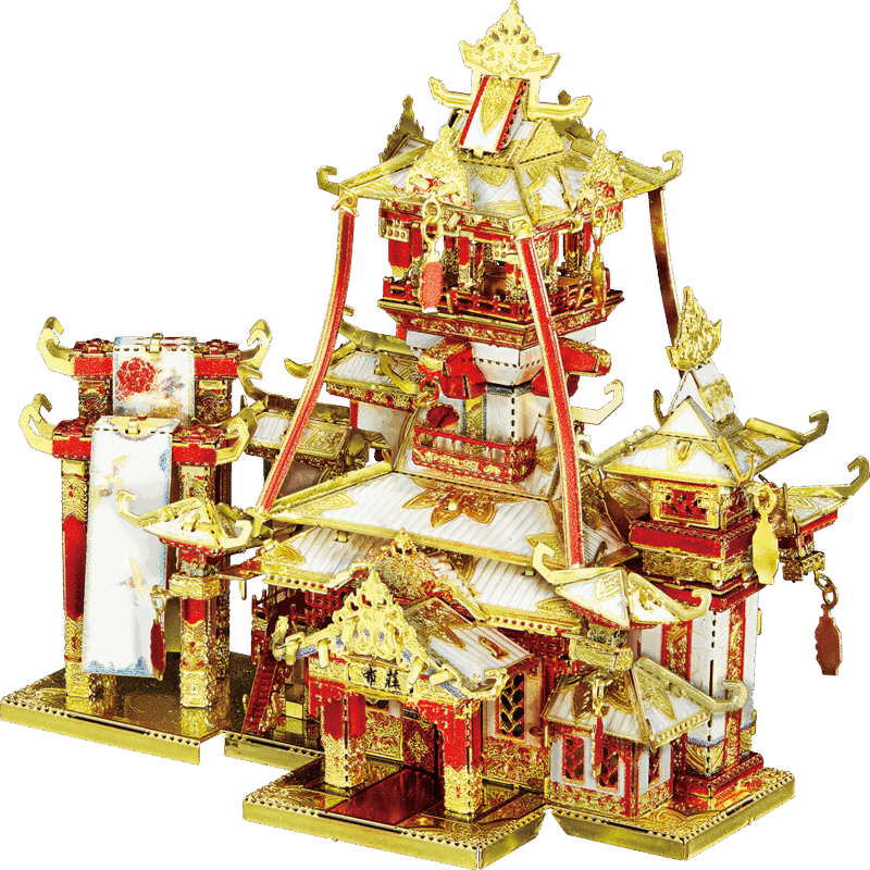 拼酷玲瓏長(cháng)安系列3D金屬拼圖古風(fēng)建筑3D拼裝模型手工diy益智玩具 玲瓏布莊