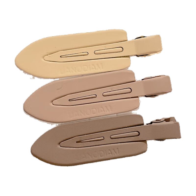 玖维娅发夹边夹女鸭嘴一字夹前额无痕侧边刘海碎发夹子发卡头饰 JYFJ097无痕夹咖色3件套