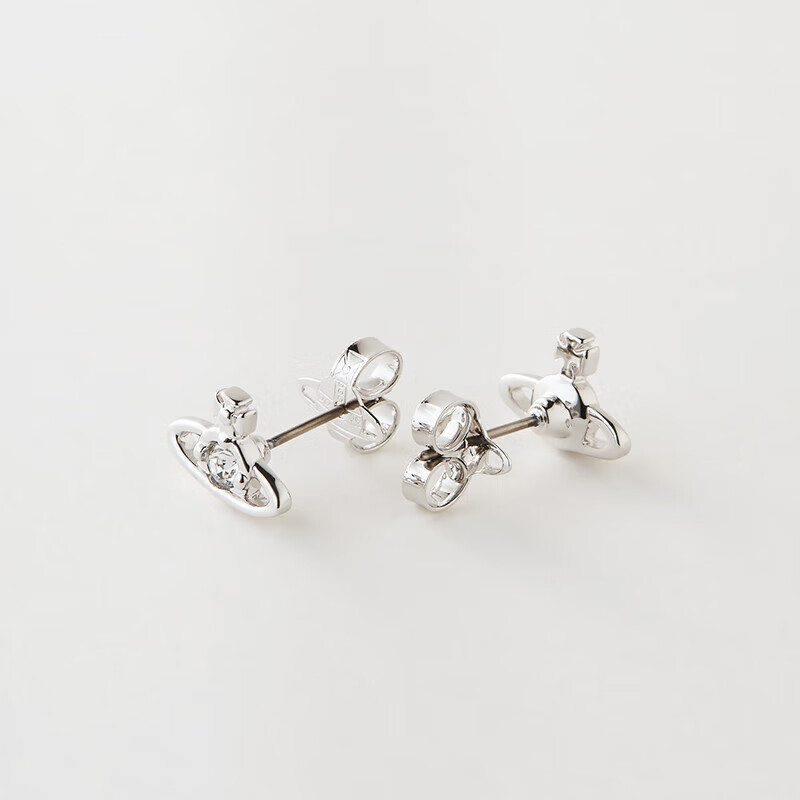 薇薇安·威斯特伍德（Vivienne Westwood）西太后耳钉mini土星耳钉单钻女士耳环高级感耳饰送女友新年礼物 银色