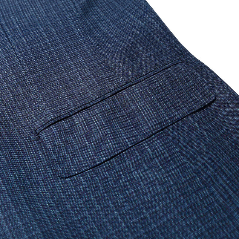 MAYOR男装 秋季进口面料格子职业正装单排扣单西 蓝色 170A (170/92A)