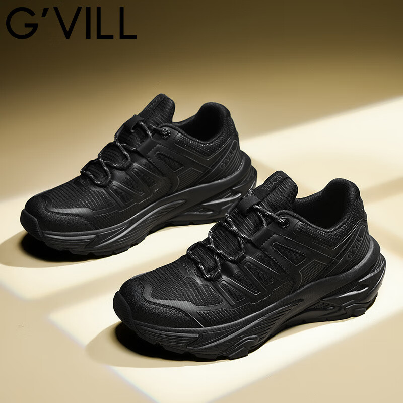 贵之步秋冬季新款增高柔软减震运动鞋男鞋低帮厚底潮流舒适休闲鞋 黑色 G018 40 （运动鞋码）