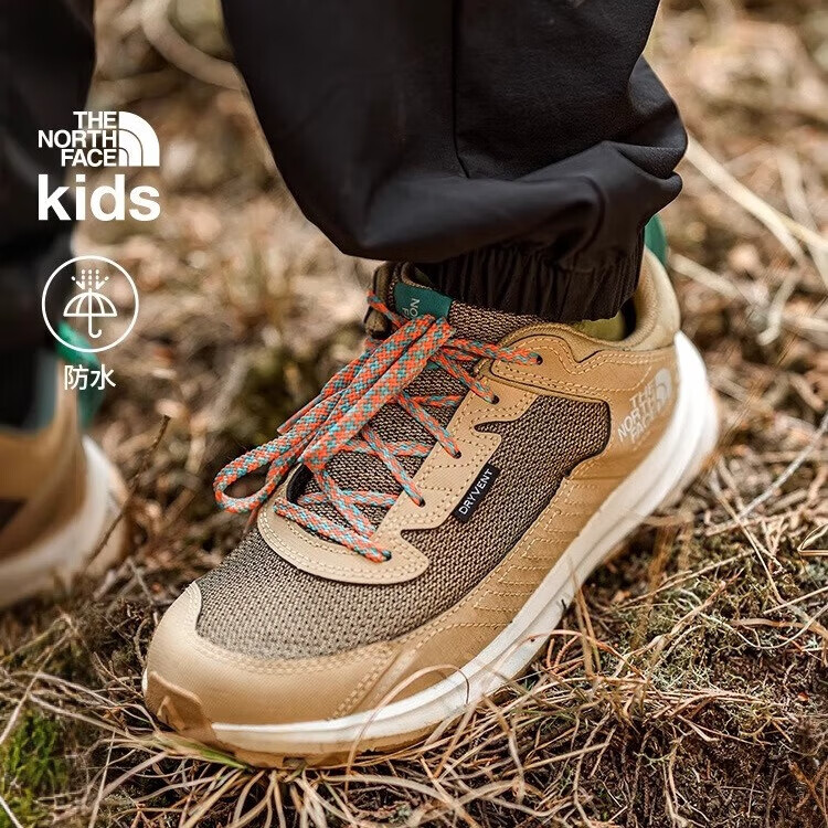 北面（The North Face）童装儿童Fastpack徒步鞋运动鞋橡胶鞋底防水|5LXG V7O/卡其色 单层 39 内长25cm